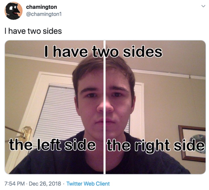 File:I Have Two Sides meme 2.jpg - Meming Wiki