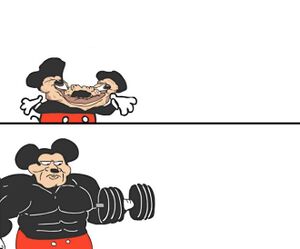 Buff Mickey Mouse: blank meme template