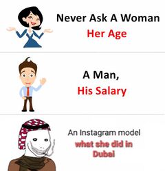 Never Ask A Woman Her Age meme #2