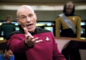 Annoyed Picard: blank meme template