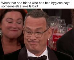 Tom Hanks' Golden Globe Grimace meme #4