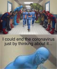 Superheroes Bowing to Doctors meme #1