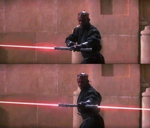 Darth Maul's Double-sided Lightsaber: blank meme template