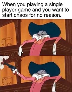 Bugs Bunny Shooting a Gun meme #1