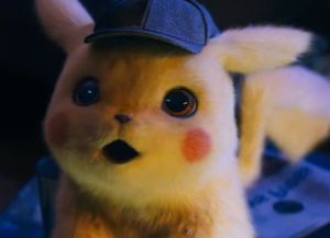 portrait of surprised pikachu meme with big gleaming