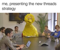 Big Bird In Meeting meme #1