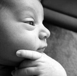 Thinking Baby: blank meme template