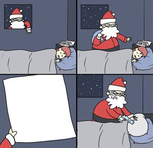 Letter to Murderous Santa: blank meme template