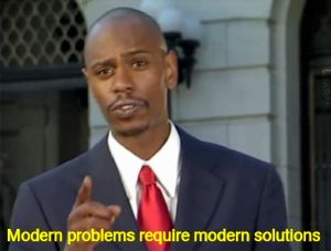 Modern Problems Require Modern Solutions: blank meme template