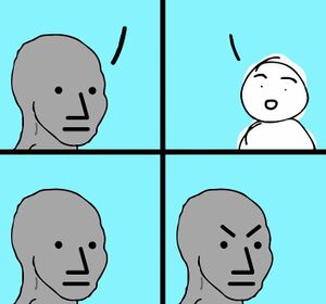 Angry NPC Wojak: blank meme template