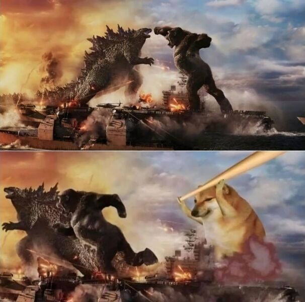 File:Godzilla vs. Kong vs. Cheems.jpg