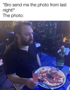 David Mitchell Eating Pizza meme #1