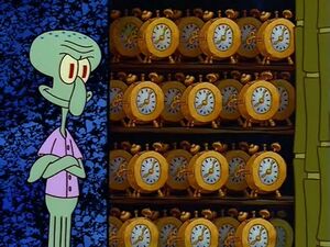 Squidward's Clock Closet: blank meme template