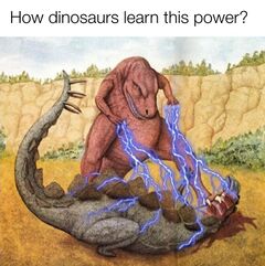Dinosaur Zapping Stegosaurus With Lightning meme #2