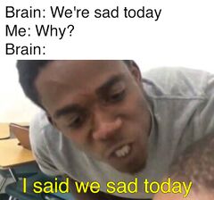 I Said We Sad Today meme #1