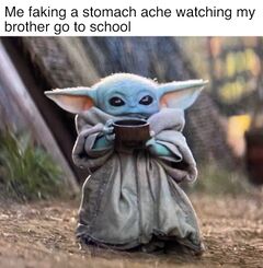 Baby Yoda Drinking Soup meme #2