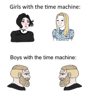 Men With a Time Machine: blank meme template