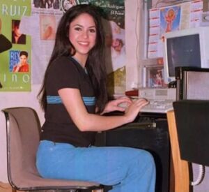 Shakira on the Computer: blank meme template