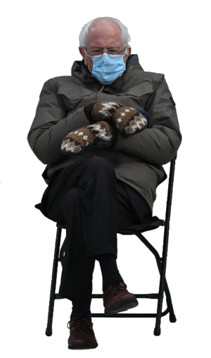 Bernie Sanders In a Chair: blank meme template (transparent)