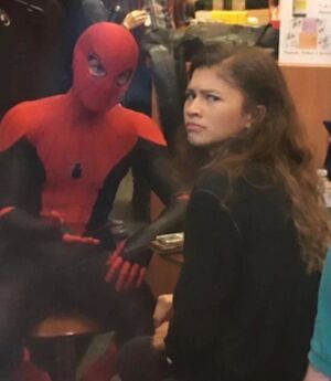 Spider-Man Explaining to Zendaya: blank meme template