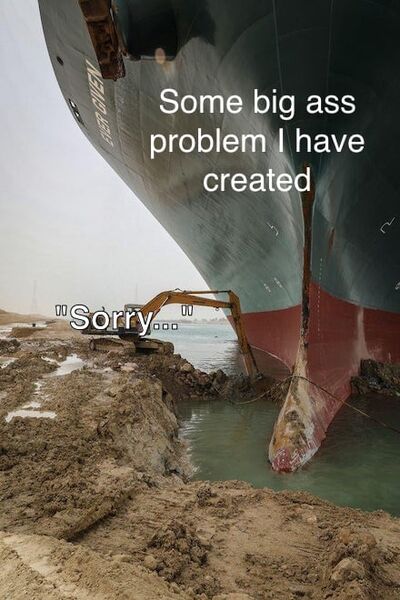 File:Excavator Digging Out Suez Canal Ship meme 1.jpg