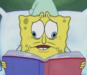 SpongeBob Reading Two Pages at Once: blank meme template