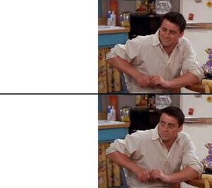 Surprised Joey: blank meme template (2 panel)