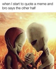 Aliens Holding Hands meme #1