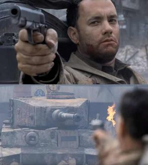 Tom Hanks vs Tank: blank meme template