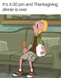 Jeremy Sleeping With Turkey Leg And Milk meme #4