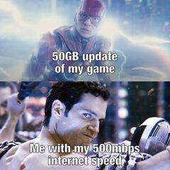 The Flash Looking at Superman meme #3