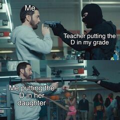 Eminem Holding a Rocket Launcher meme #3