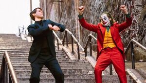 Joker and Peter Parker Dancing: blank meme template