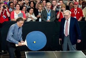 Bill Gates' Giant Ping Pong Paddle: blank meme template