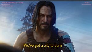 We've got a city to burn: blank meme template