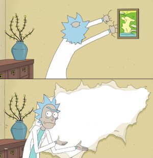 Rick Opening Wall: blank meme template