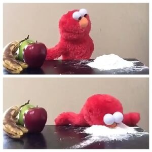Elmo Choosing Cocaine: blank meme template