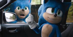 Sonic Pointing at Window: blank meme template