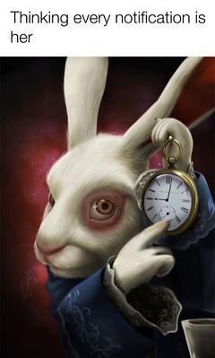 White Rabbit Pointing at a Clock meme #2