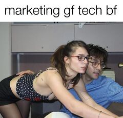 Girl Leaning Over Guy meme #2