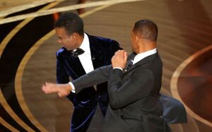 Will Smith Slapping Chris Rock: blank meme template